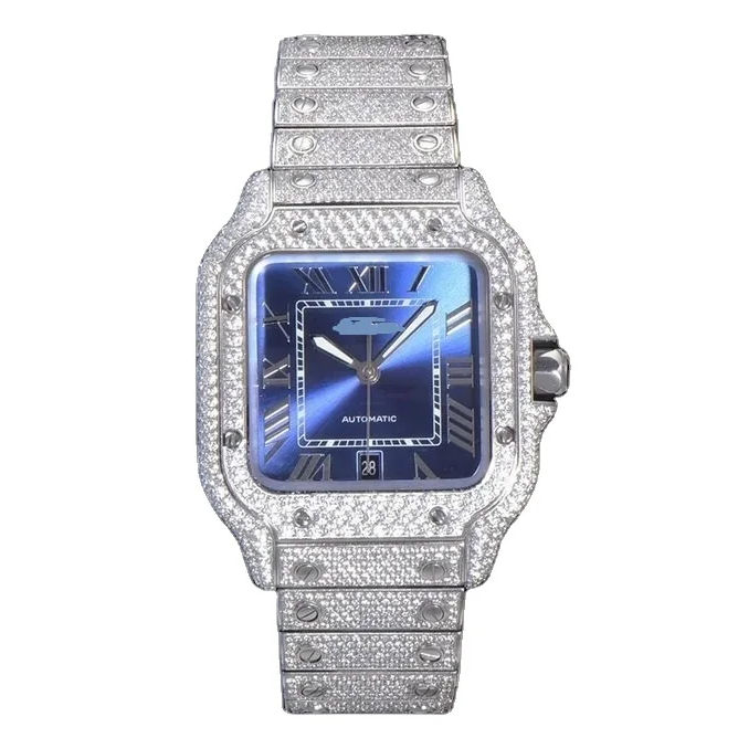 Custom Men Women High-end Luxury Bling Full Diamond Watch VVS Moissanite Hip Hop Iced Out Stainless Steel Mechanical Watches