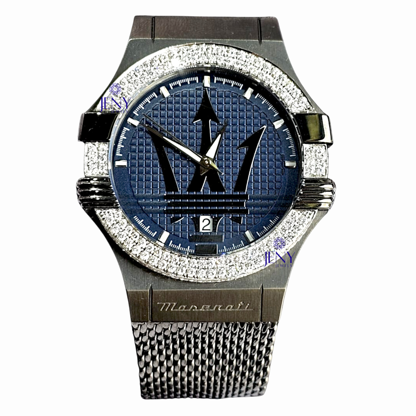 Jeny Jewels Hot Sale Round Quartz Watch White Lab Grown Diamond Watch for Mens Fashion Fine Jewellery Diamond Watch Manufacturer