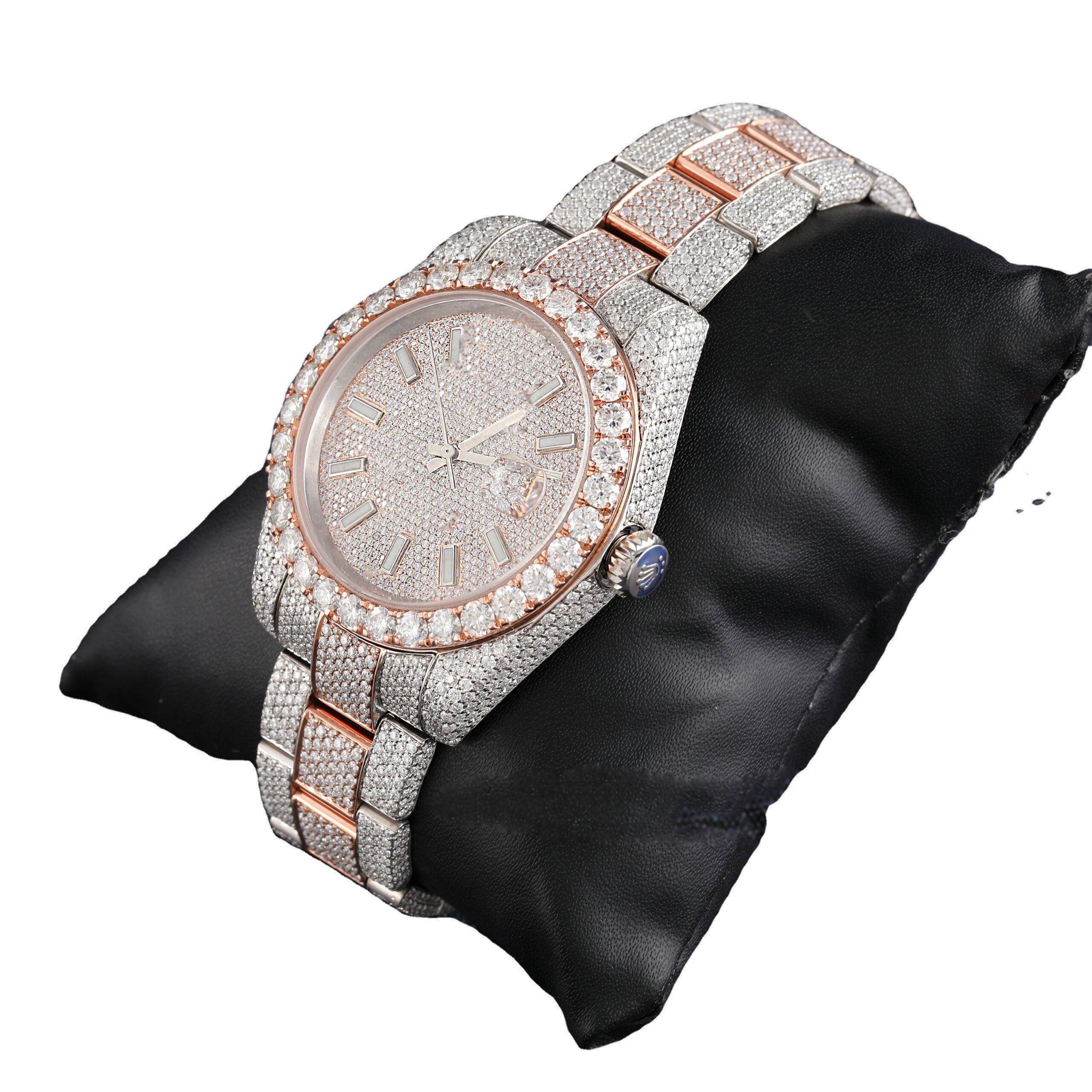 VVS Moissanite Diamond Hip Hop Gold Plated Hip Hop Iced Out Diamond Wholesale Luxury Watch Jewelry Men Women