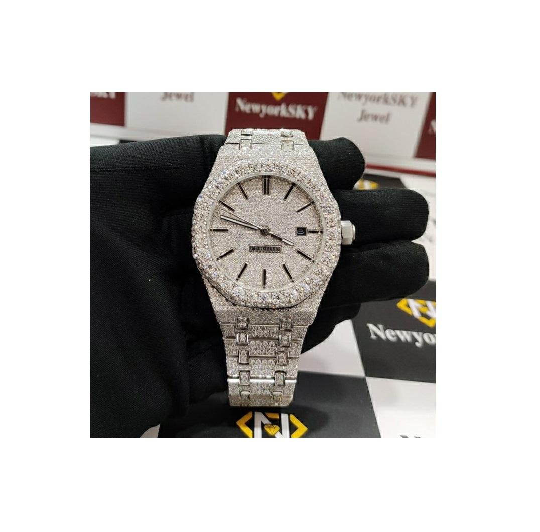 Jewelry Hip Hop Luxury Fashion round Dial VVS Diamonds moissanite Watches For Men Mechanical Watches Real Diamond Watches