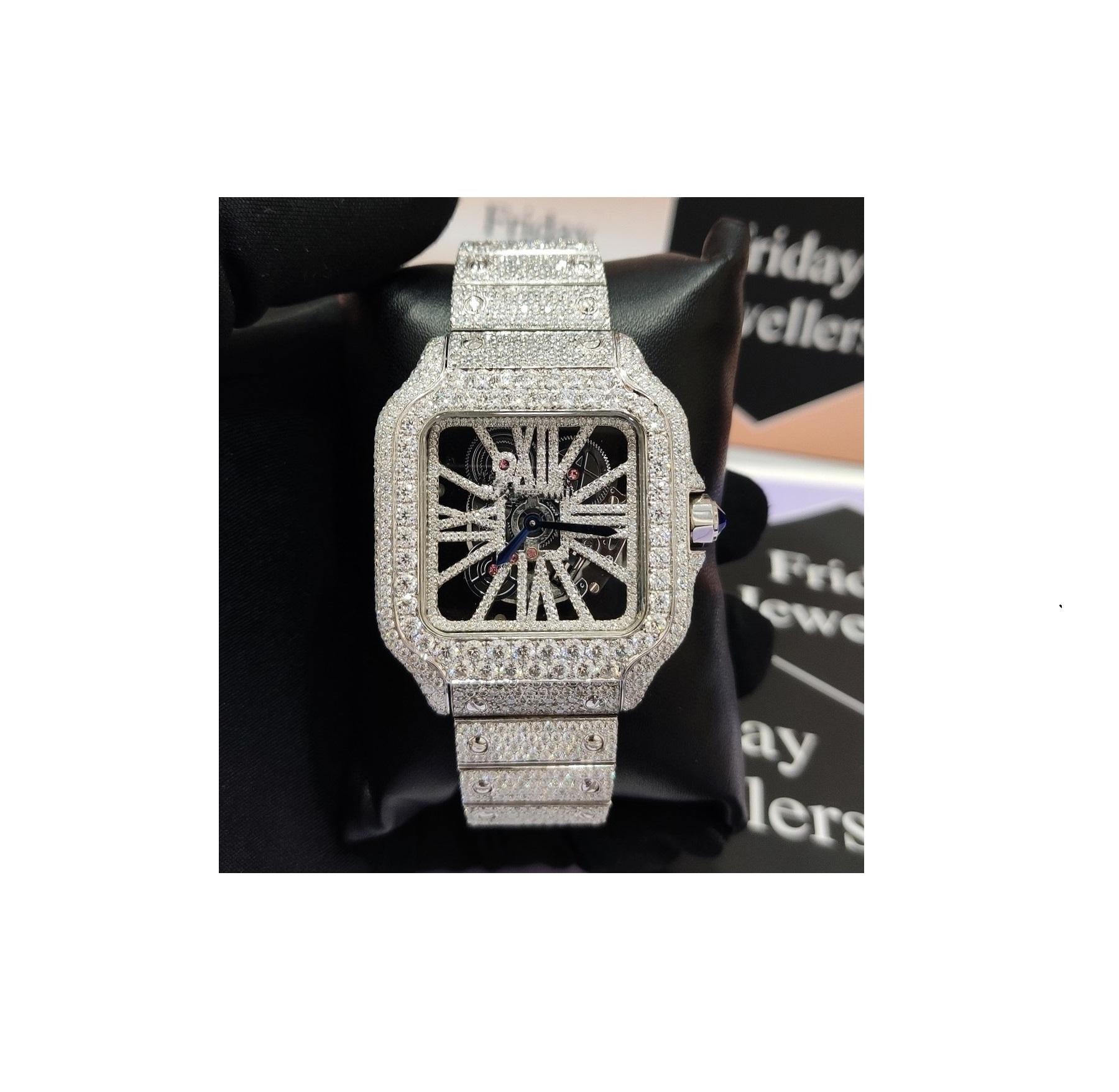 Custom Male High Quality Classic Bling DEF Color Moissanite Diamond Watch Hip Hop Iced Out Popular Famous Brand Fine Jewelry