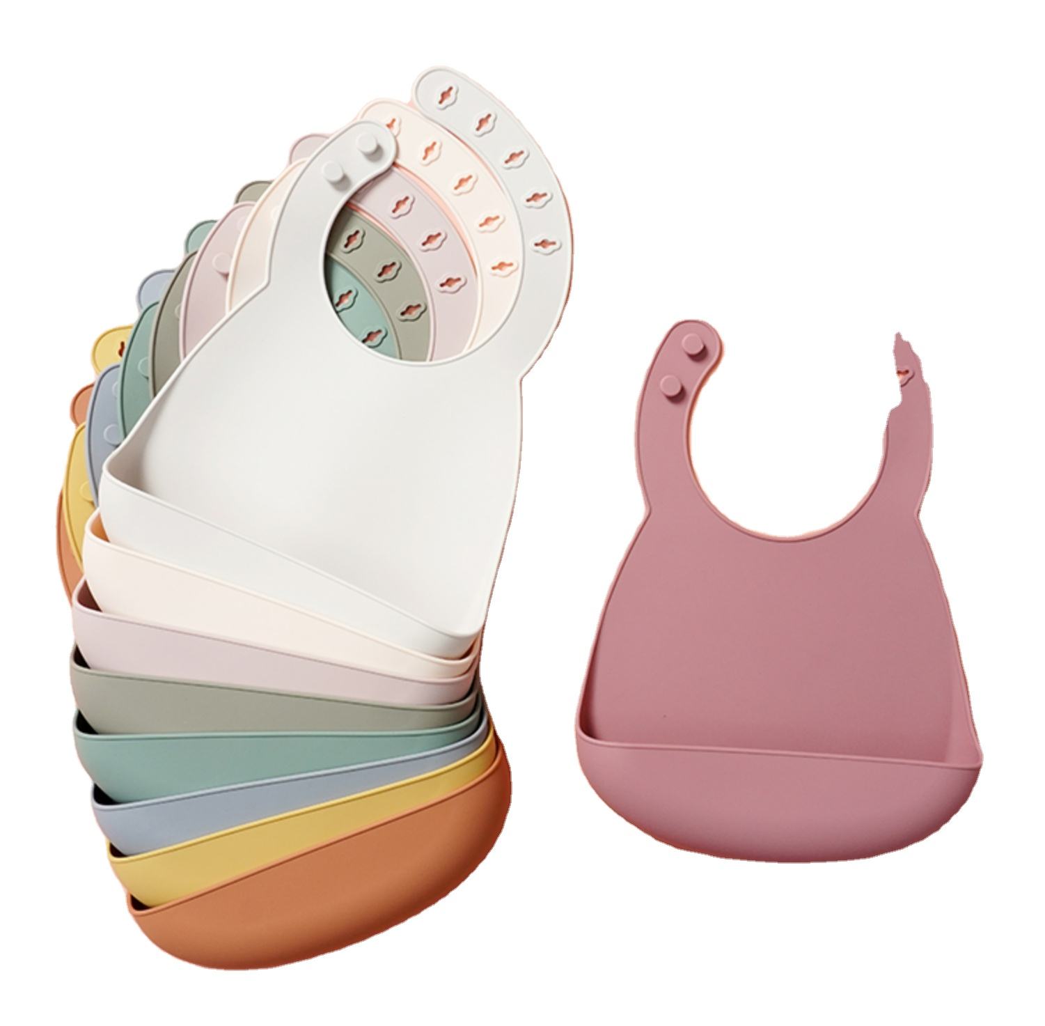 2024 New Baby Products Smart Design Food Grade Silicone Baby Supplies Bebe Needs Safe Reusable Silicone Baby Bib