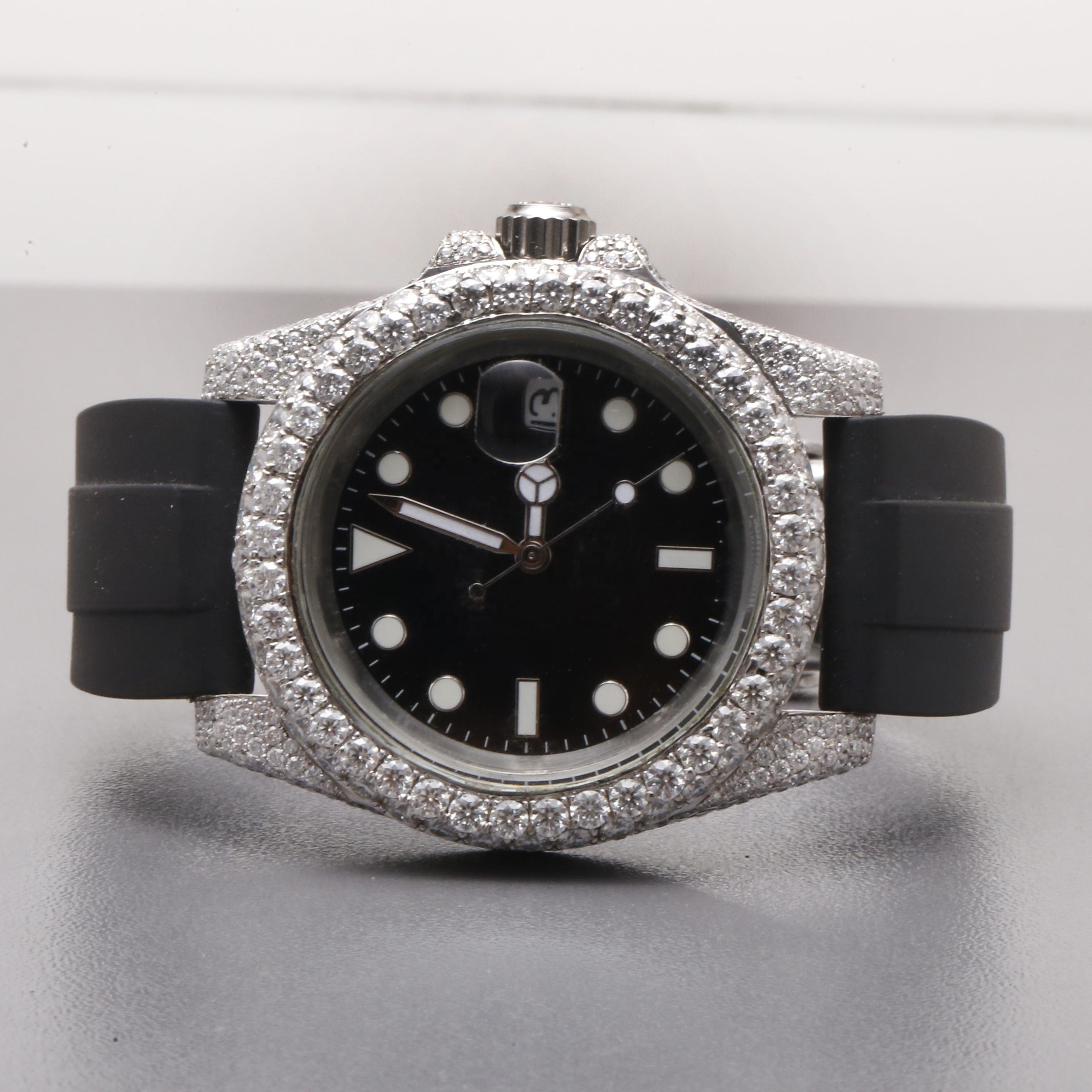 Original Branded Handmade Premium Quality ROUND DIAL HALF Iced Out Unisex Luxury Fine Jewelry Moissanite Diamond Watch