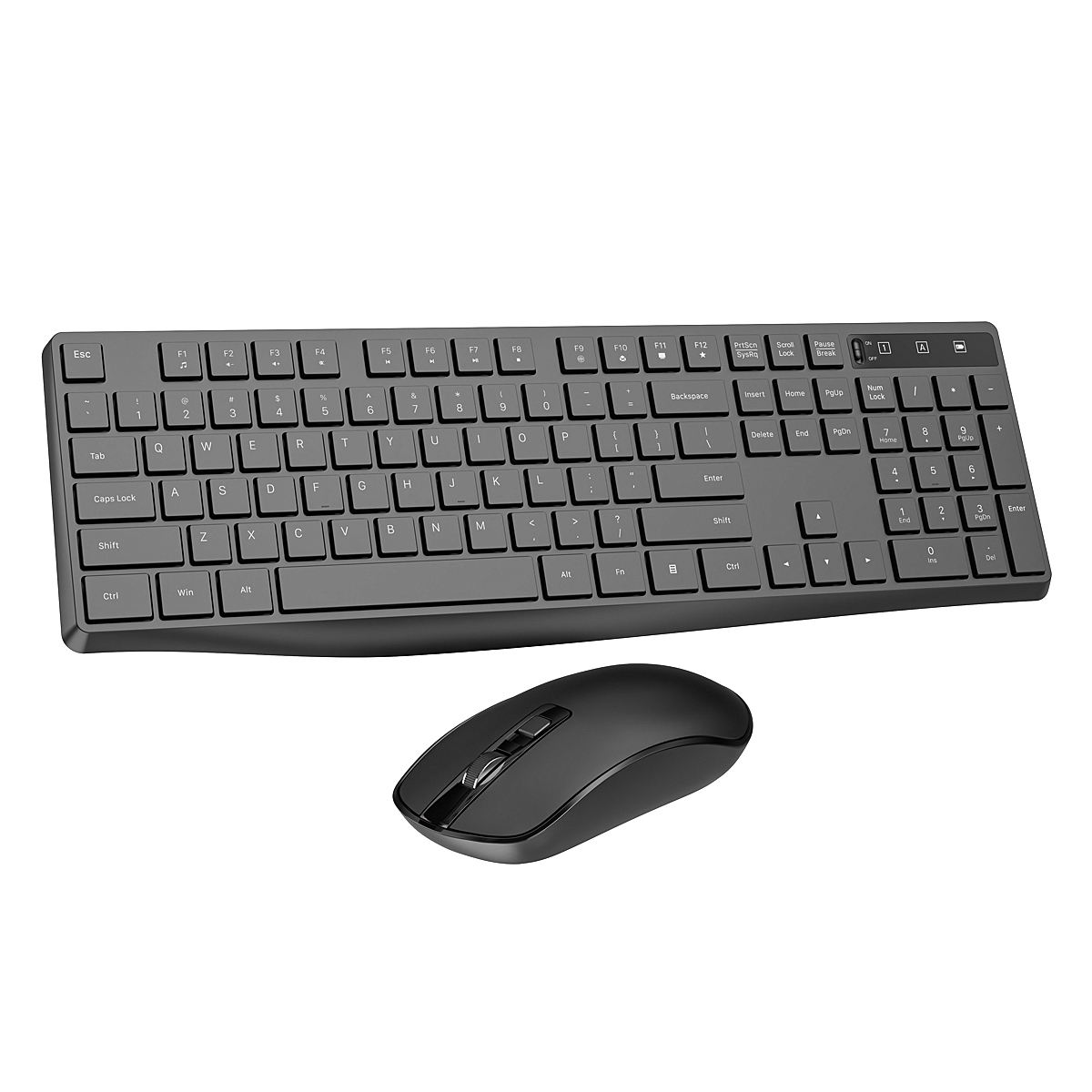 Full Size 104 Keys 2.4G Office Silent Computer Keyboard Multimedia Wireless Keyboard and Mouse Combo for PC Tablet Laptop
