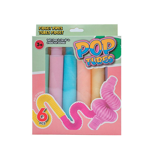 2022 Colorful Big Fidget Pipe Pop Tube Fancy Large Size Pop Sensory Fidget Toys Paper Box Plastic Animals Children Toys 60 Sets