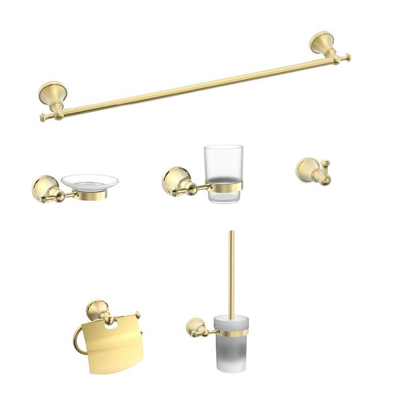 Luxury Hot Sale Shower Room Wall Mounted Stainless Steel Bathroom Hardware Accessories 6 Set