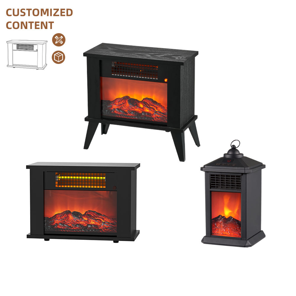 Household Portable black decor flame effect Standing Electric Quick Heating Furnace Energy Saving Electric Fireplace Heater