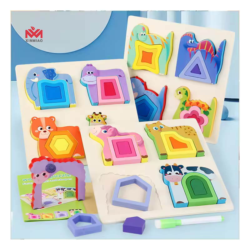 2024 New Children Matching Puzzle Montessori Early Educational Shape Cognition Enlightenment Puzzle Toys for children boys