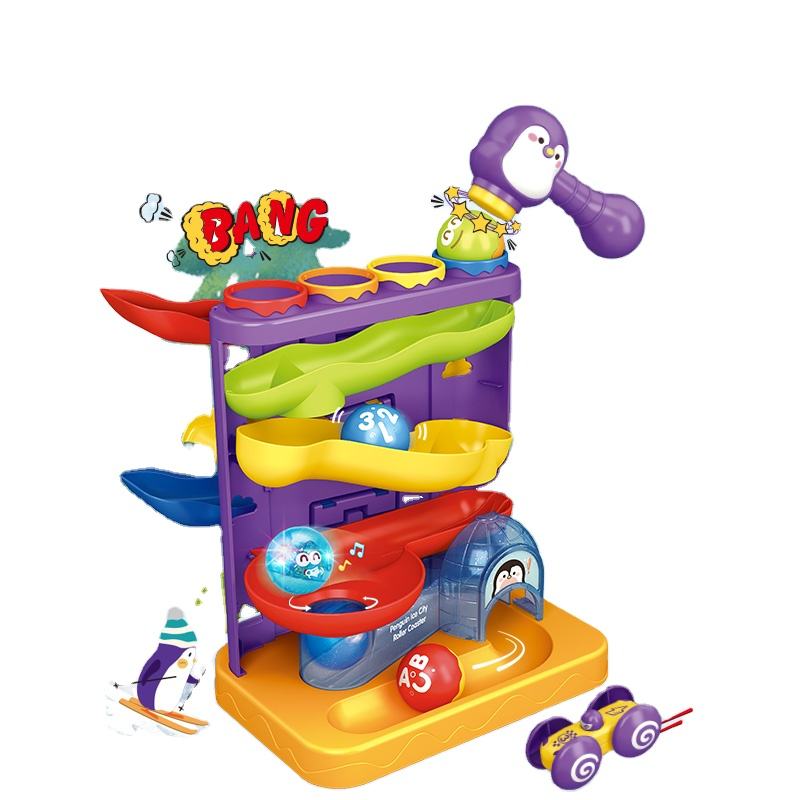 FIVE STAR Track Educational Plastic Children Toys Play Ball and Car Slot Game Set With Light Roller Coaster Game Kids Gifts Toy