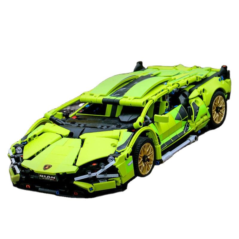 87003 Hot selling green Lamborghinied building block toys for children's Christmas gift assembly toys building block sets