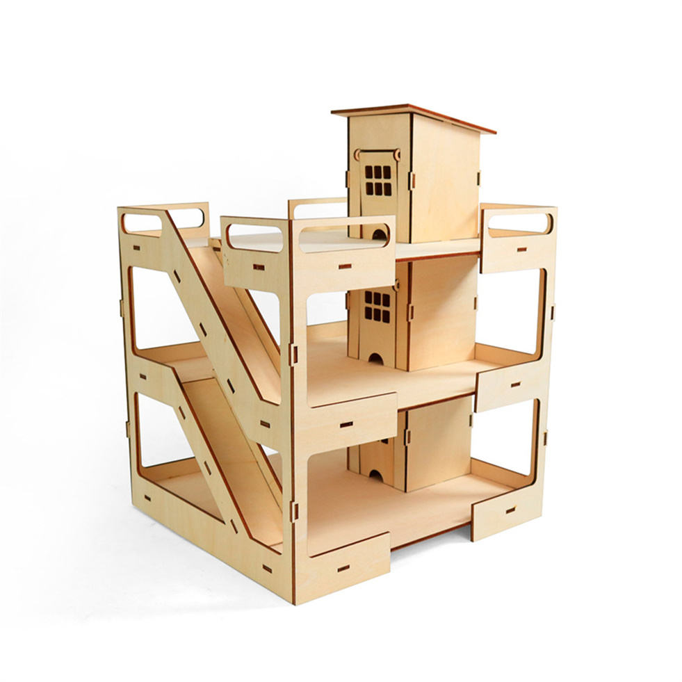 2024 High quality wholesale fun house DIY educational wooden toys Wooden house models