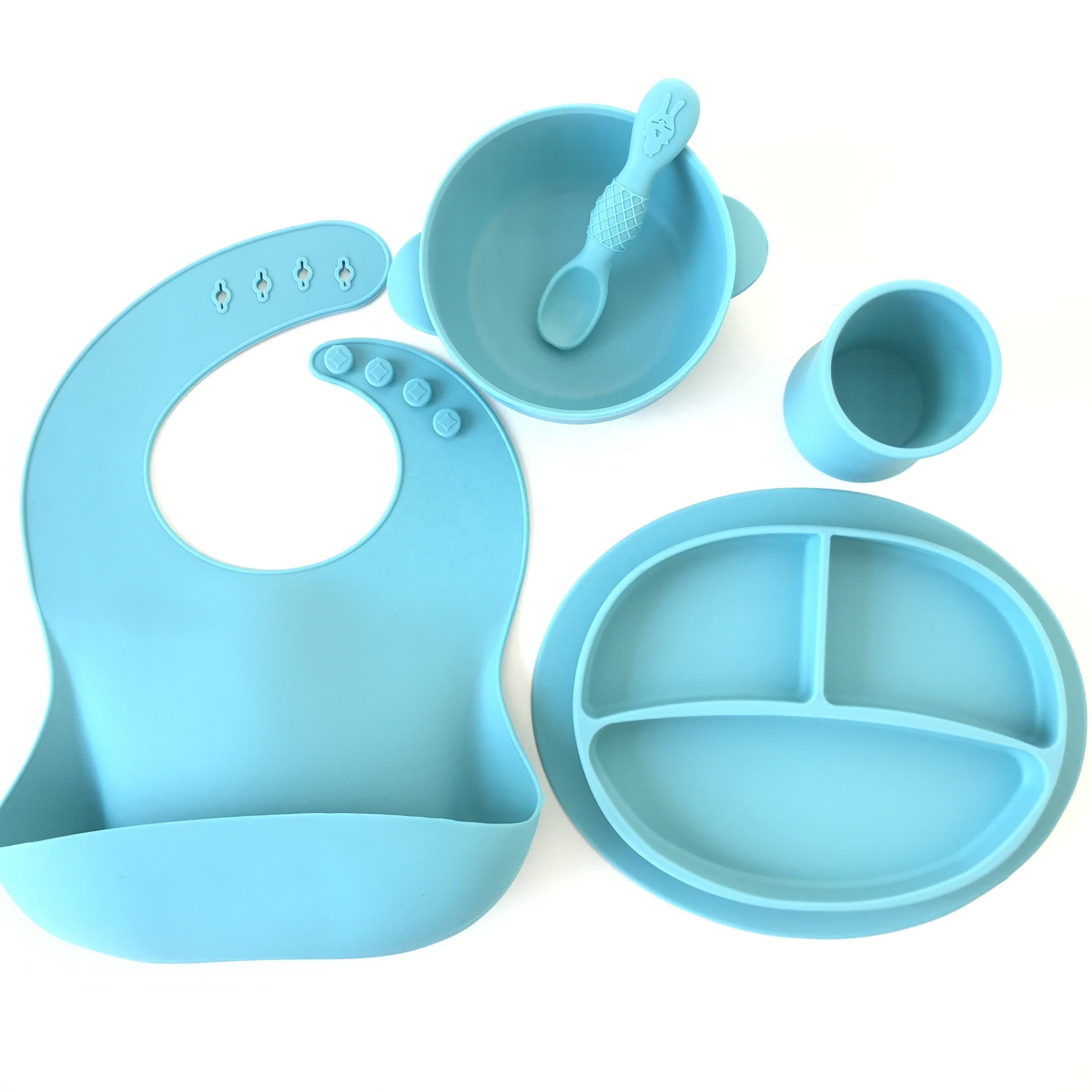 silicone baby feeding set silicone baby bowls cup spoons baby products supplier