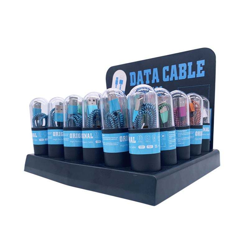 For shops counter top selling 30 pieces per Set packed in display case for iphone USB cable mobile phone accessories