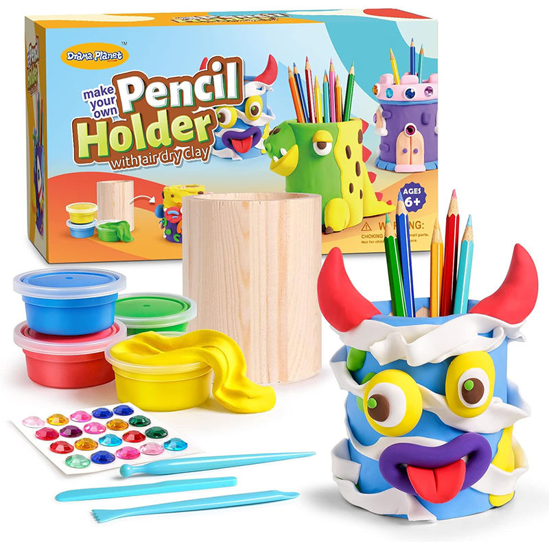 Hot Sale Arts and Crafts Kit for Kids Make Your Own Pencil Holder with Air Dry Clay Modeling Clay Diy Toy