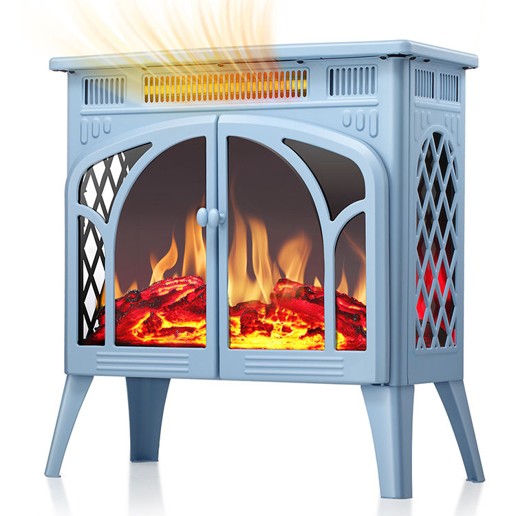 Portable Tabletop Bedroom Freestanding Home Decorative Flame Wood Fired Electric Fireplace Stove Heater