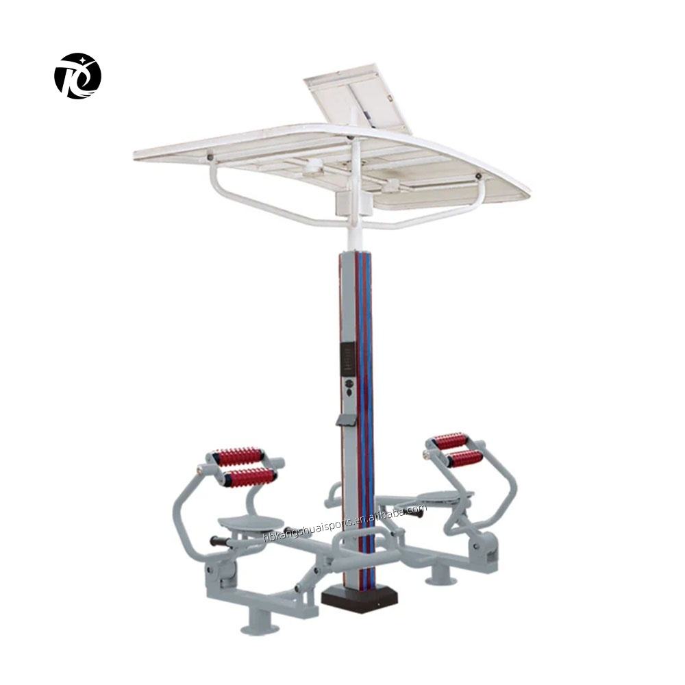 Wholesale high-end fitness equipment smart park solar panel dual position back trainer outdoor fitness exercise equipment