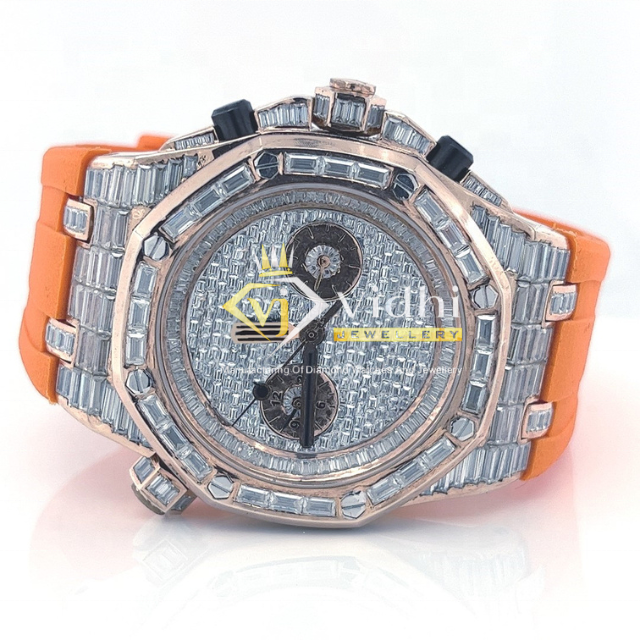 Vidhi Jewelry High Quality DEF Lab Moissanite Diamond Watch Colorless Diamond Hip Hop Style Diamond Watch Watch For Men Women