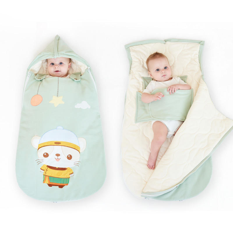 Factory Price Newborn Swaddle Wrap Organic Cotton Cute Newborn Sleeping Nursery Wrap Baby Bear Sleeping Bag Baby Products