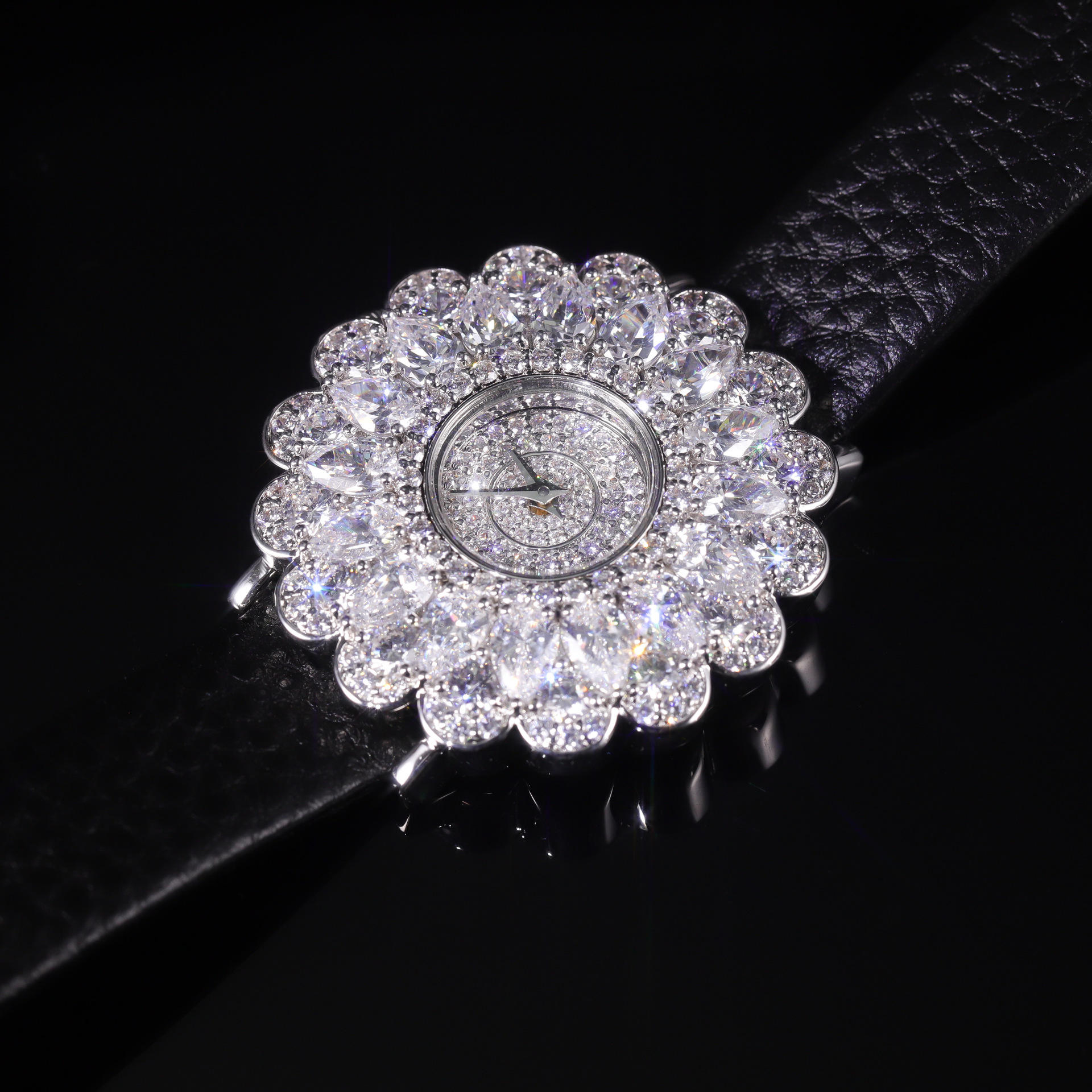 jewelry Watch Factory Diamond Luxury Quartz Watches 925 Sterling Silver Custom Moissanite Waterproof Watch for Women