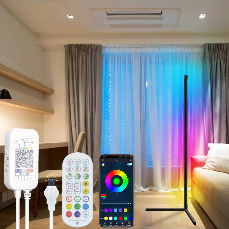 Indoor Home Decor Smart Lighting WIFI Corner Floor Standing Lamp Modern Stand Floor Light LED RGB Floor Lamps