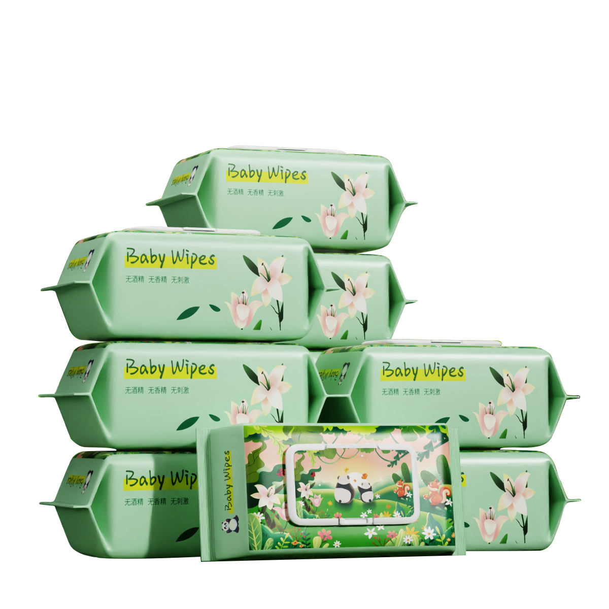 OEM Factory Directly Wholesale 80pcs Non-Woven Baby Wet Wipes Natural Organic Care Free Sample Scented Fragrance for Babies