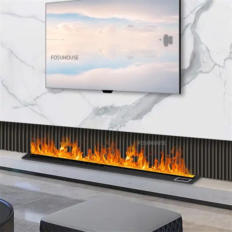APP monochromatic atomization fireplace household humidifier 3D simulation flame electric steam decoration electric fireplace