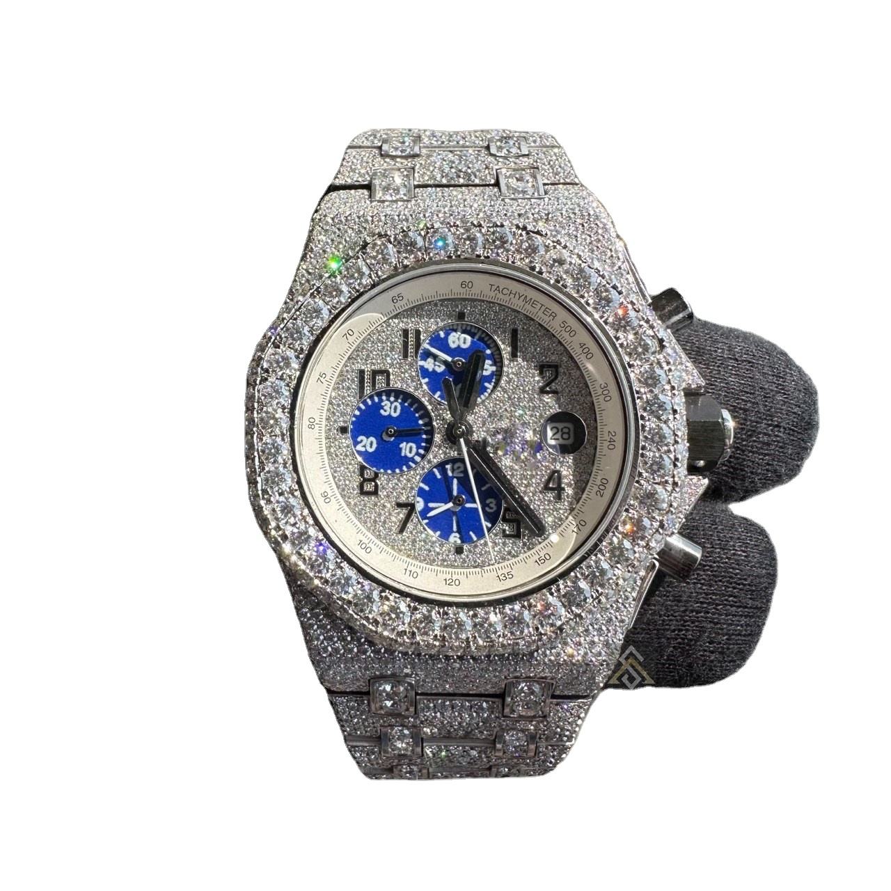 Luxury Custom Moissanite Iced Out Moissanite Hip hop Jewelry Watch Unisex Diamond Watch with Unique design in sale price