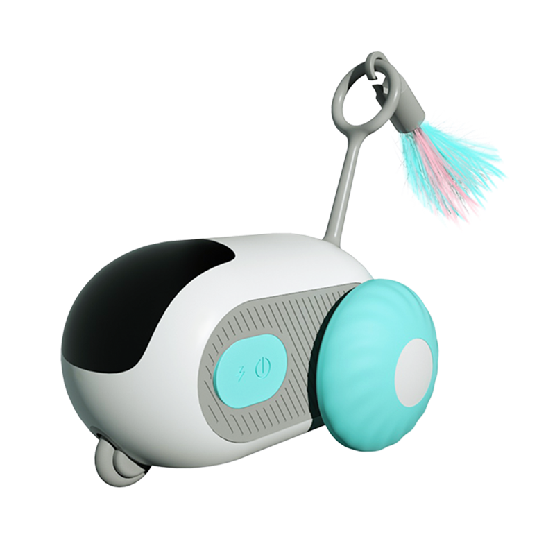 Remote Control Smart Electric Cat Toy Car Gravity Automatic Interactive Pet Car Toys With Feather Cat Teaser Stick 