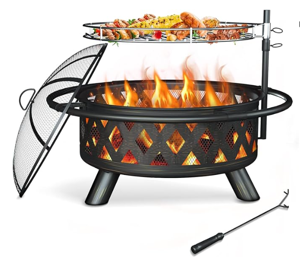 Hot Sale 30 Inch Fire Pit Bbq Fire Pit Garden Barbeque Grill Bbq Bowl Fire Pit For Outdoor Camping 