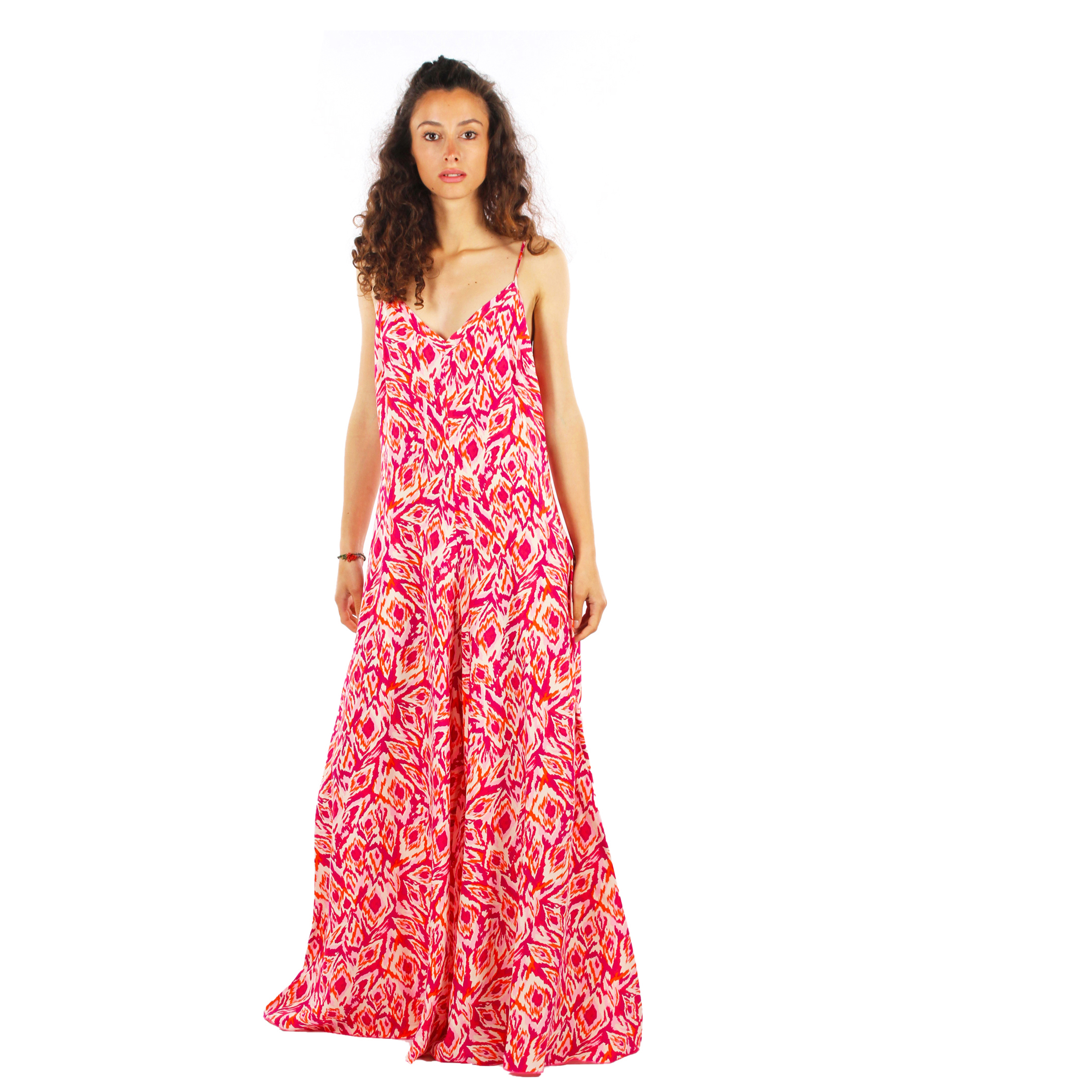 Playfully Chic Sleeveless Fuchsia Print Overall Women Jumpsuit Perfect For A Stylish Summer Look And Aperitif Size Medium 