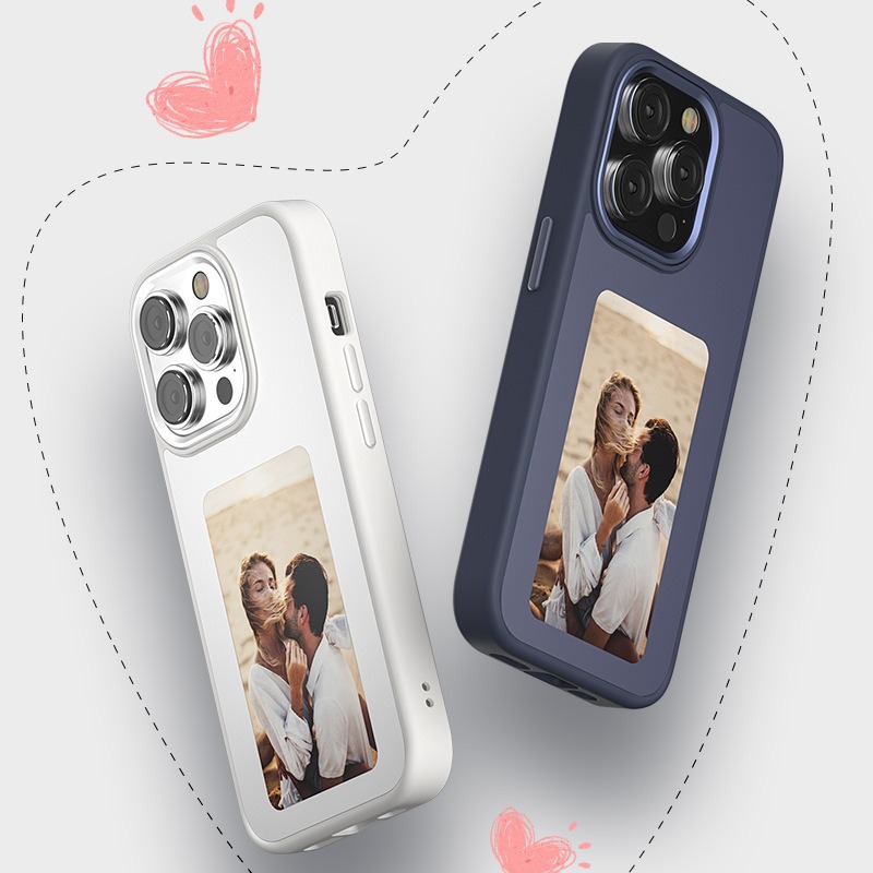 Luxury 4 Color Display Screen Designer Fundas Smart Cover Mobile E Ink Nfc Phone Case For Apple Iphone 13 14 15 16 Pro Max 