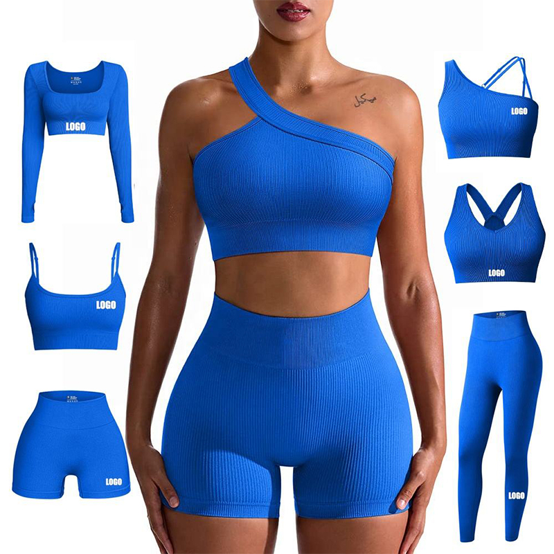 Xs Women Fitness Sports Two Piece Gym Suit Activewear Wear Workout 2 Pcs Set Top And Leggings Logo Short Yoga Set For Print Logo 