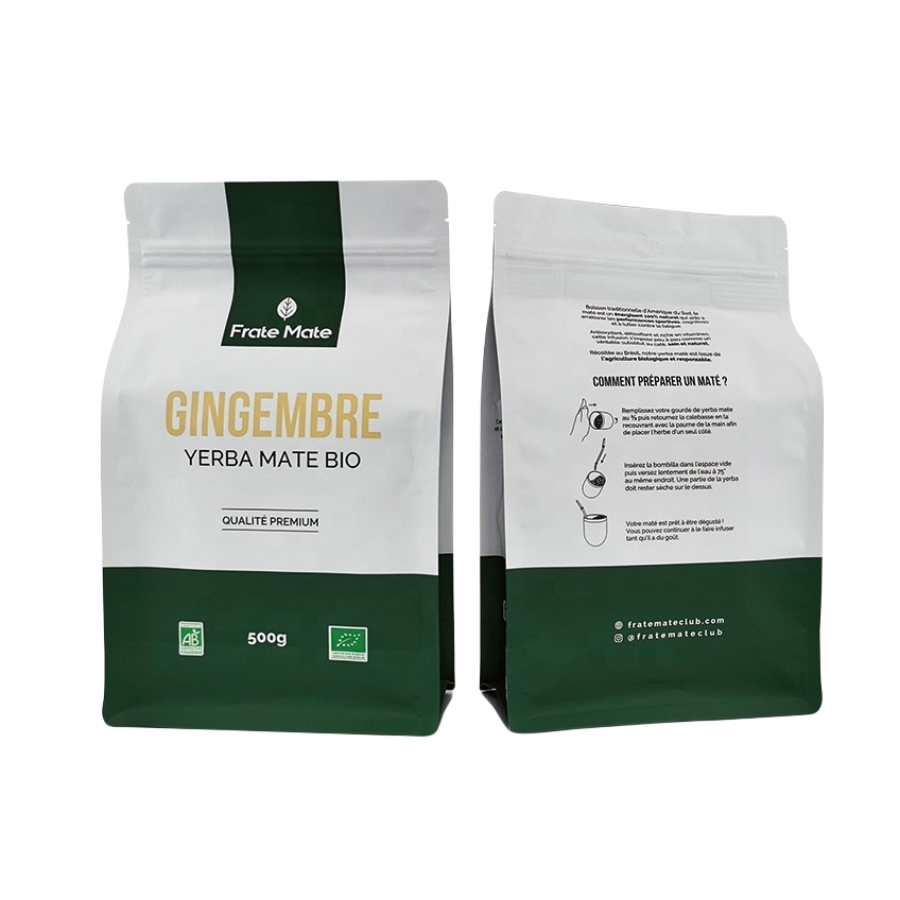 Custom Sizes And Logo Health Food Packaging Flat Bottom Pouch Zipper Bag For Coffee Square Bottom Box Pouch 