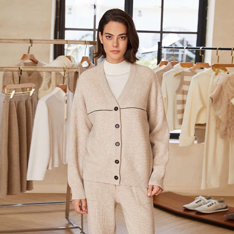 23bc-283 Winter 100% Merino Wool Thick Women's Clothing Wholesale Sweaters Knit Sweater Coats For Women Clothes 