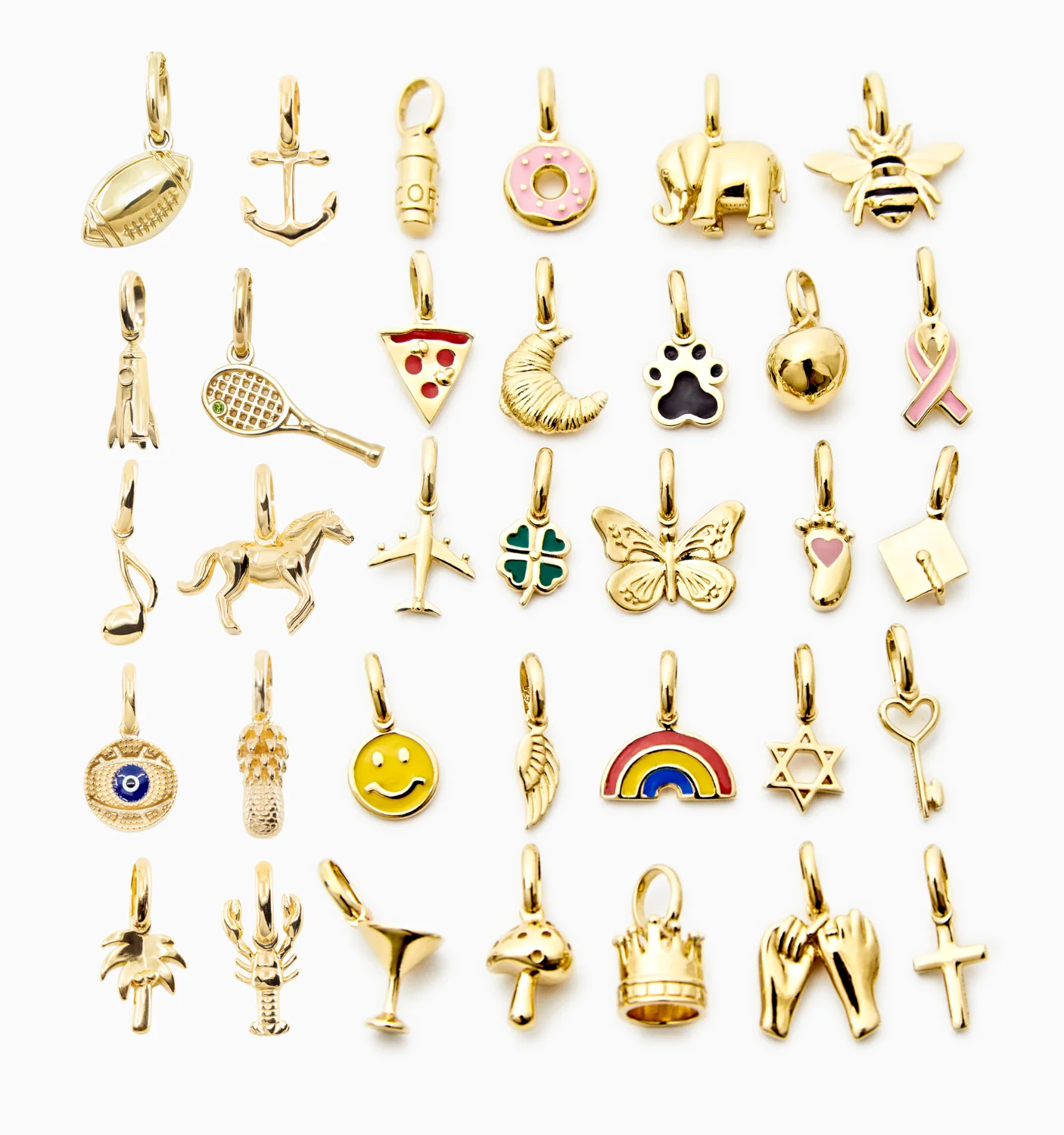 Fine Jewelry Pendants 925 Sterling Silver Symbols Enamel Designer Gold Plated Charms For Necklaces Bracelets 