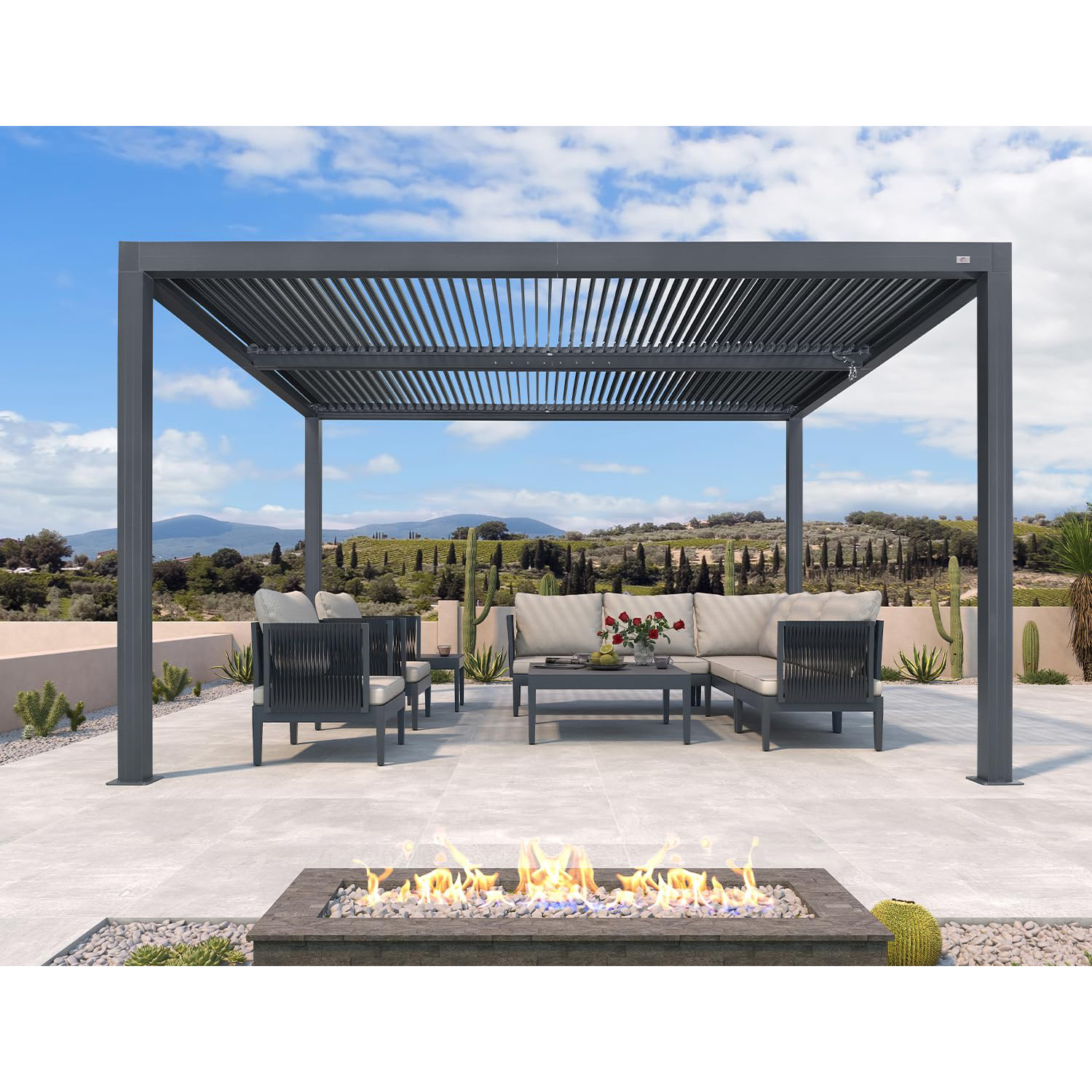 Best Selling 3x3 3x4 4x4 6x4 Custom Patio Louvered Pergola Waterproof Outdoor Remote Control Bioclimatic Aluminum Louver Pergola 