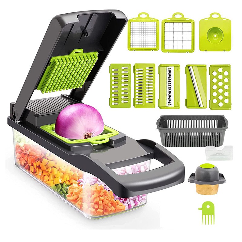 Household Multifunctional Vegetable Chopper Kitchen Tools Quick Cutting Diced Potatoes Shredder 12 In 1 Vegetable Cutter 
