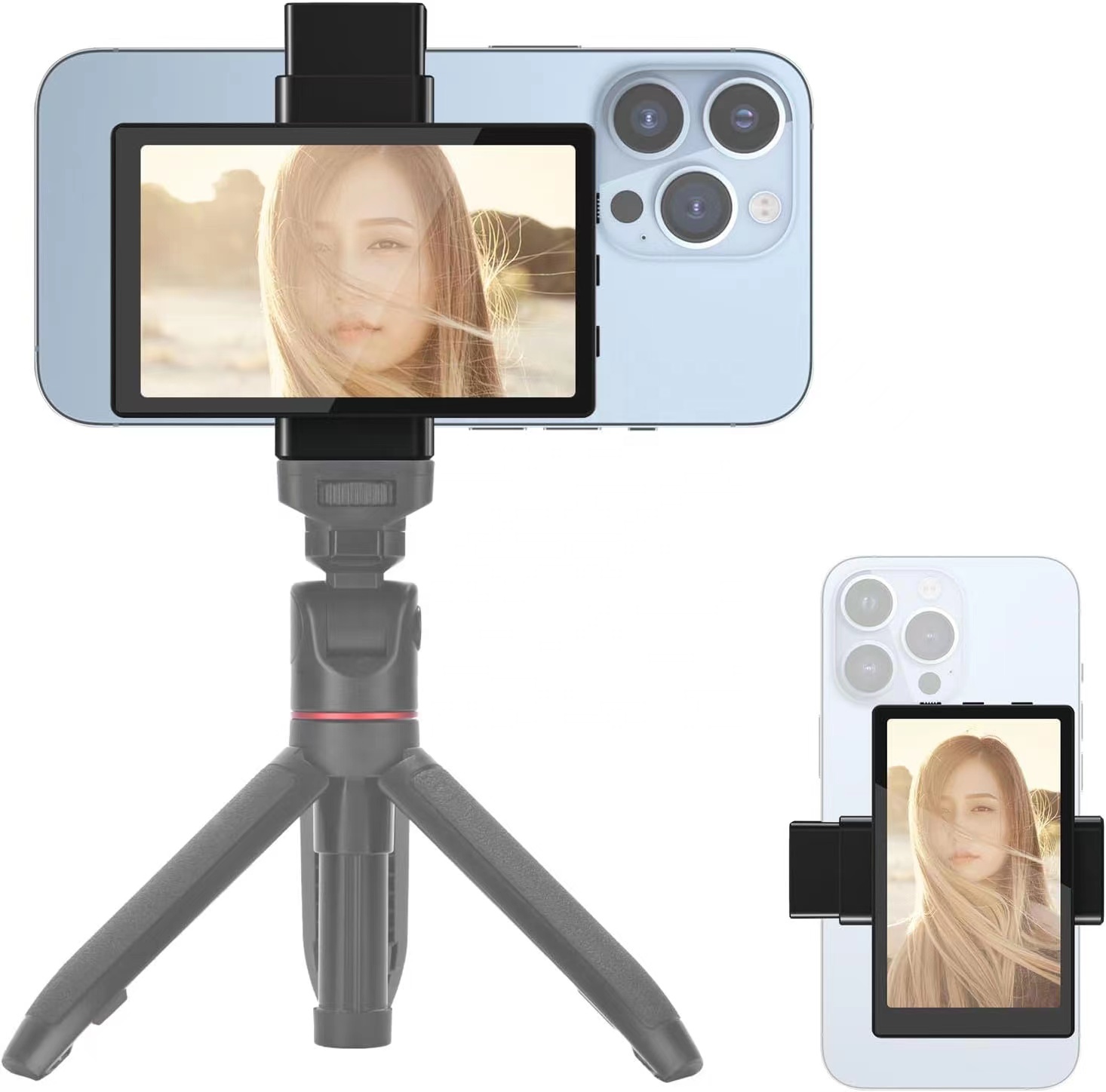 Kingma Ph01 Vlog Selfie Monitor Screen Magnetic Phone Holder Clip Mount Compatible Phone Vlog Selfie Monitor Screen With I Phone 