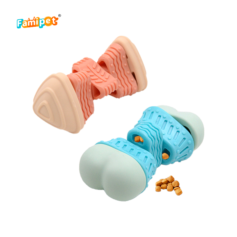 Famipet Custom New Arrival Durable Food Grade Nylon Rotatable Bone Design Indestructable Tpr Dog Toy Pet Chew Toy 