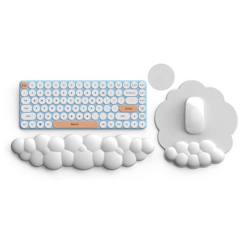 New Design Waterproof Pu Leather Wrist Rest Support Ergonimic Gaming Custom Cloud Mouse Pads And Keyboard Cloud Wrist Rest Pad 