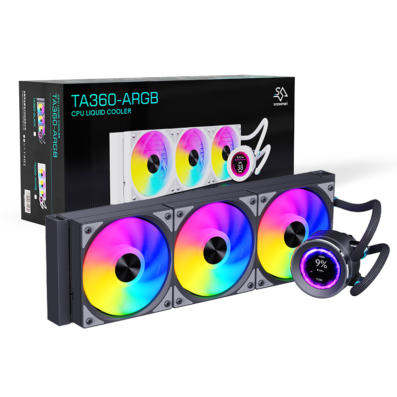 Snowman Water Cooler Pc Cpu Liquid Cooler Pc With 2.1inch Lcd Display Screen 360mm Argb Light Aio Cooler 