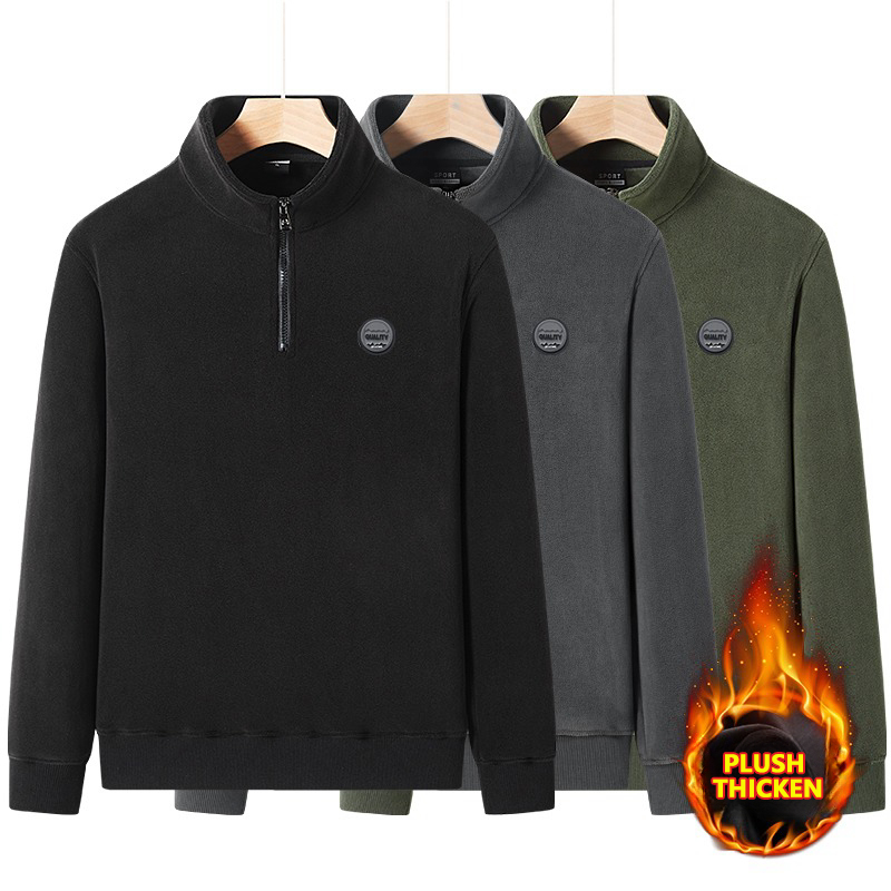 Hot Selling Men's Fleece Sweatshirt Autumn Winter High Quality Menswear Warm Windproof Pullover 