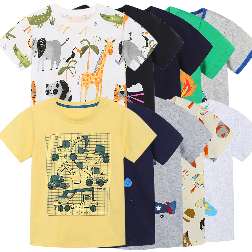 High Quality Knitted Cotton Round Neck Print T Shirts For Boys Children Boy Oversize T Shirt 