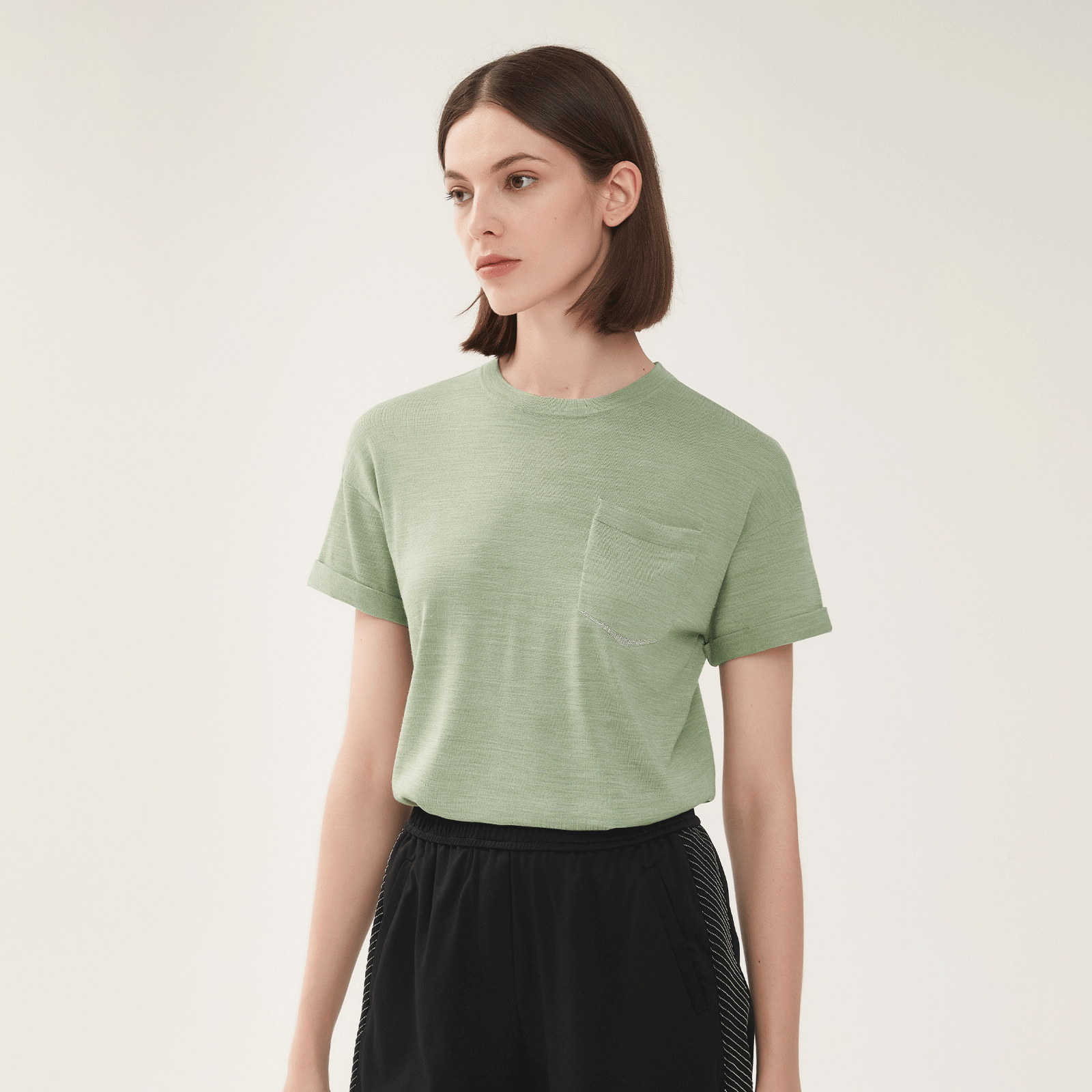 Bc-115 Luxury Women Clothing Wholesale Boutique Summer Ladies T Shirts Sweaters Merino Wool Silk Tops 