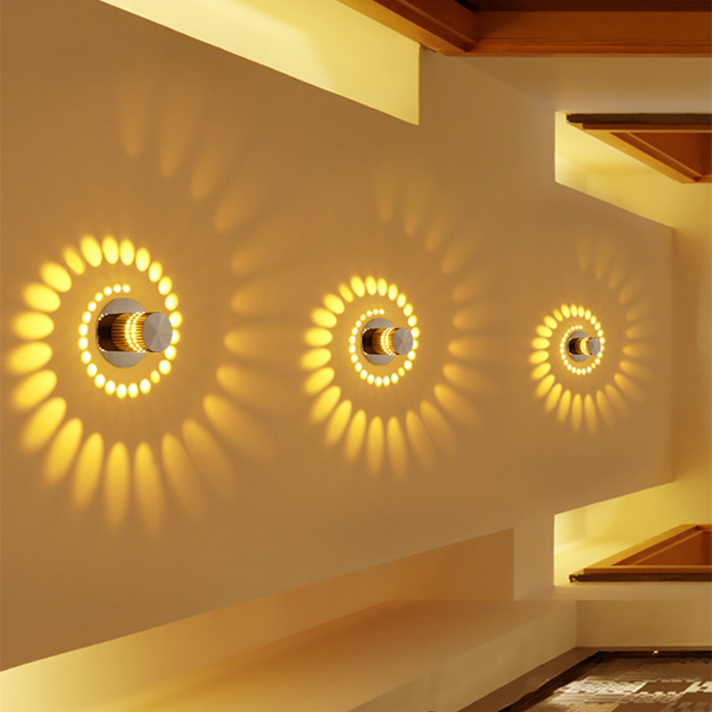 Hot Sale Modern Simple Spiral Colorful Ceiling Led Indoor Ktv Bar Corridor Living Room Wall Lights 