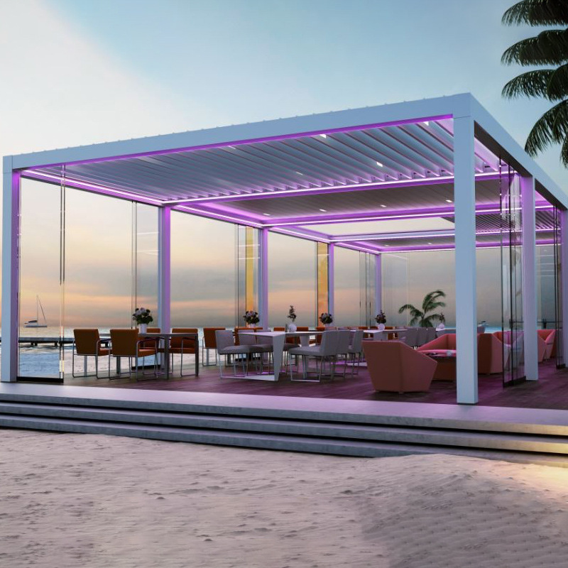 Modern Waterproof Bioclimatic Pergola System 3x3 3x4 4x6 Gazebo Outdoor Aluminium Motorized Louvers Roof Pergola 