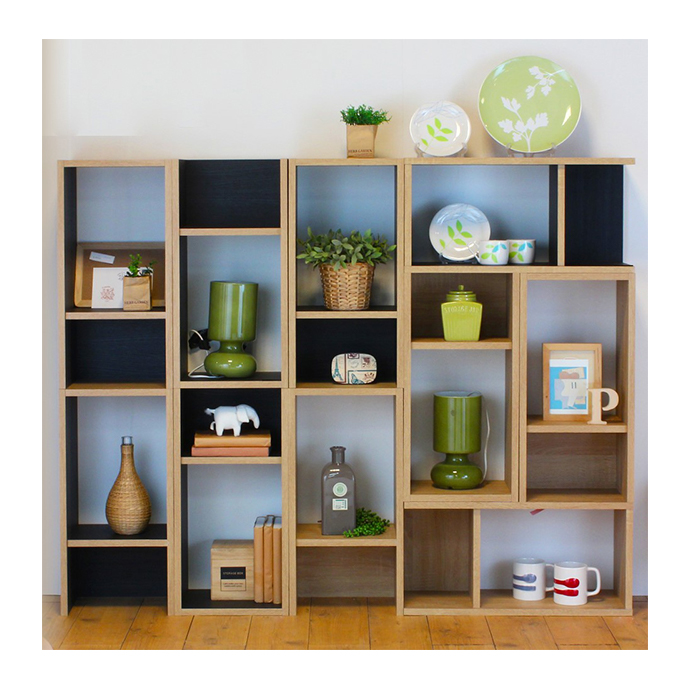 Multi Use Display Storage Open Wood Shelf Furniture For Living Room 