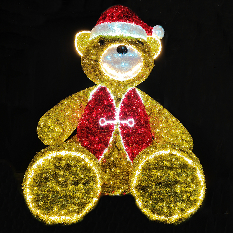 Christmas Lighting Ip65 Home Shopping Mall Holiday Events Oversize Outdoor Led Decoration 3d Giant Bear Motif Lights 