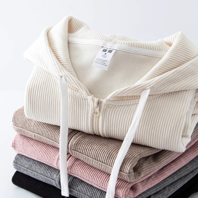 Fall Zip-up Hoodie Long-sleeved Hoodie Women's Fashion Trend Drop Strap Drawstring Custom Fashion Brand Solid Color Top 