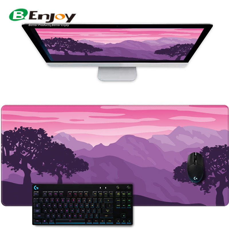 Hot Selling Custom Full Color Design Printed Xl Extended Microfiber Cloth Surface Keyboard Mouse Pad Computer Mats 